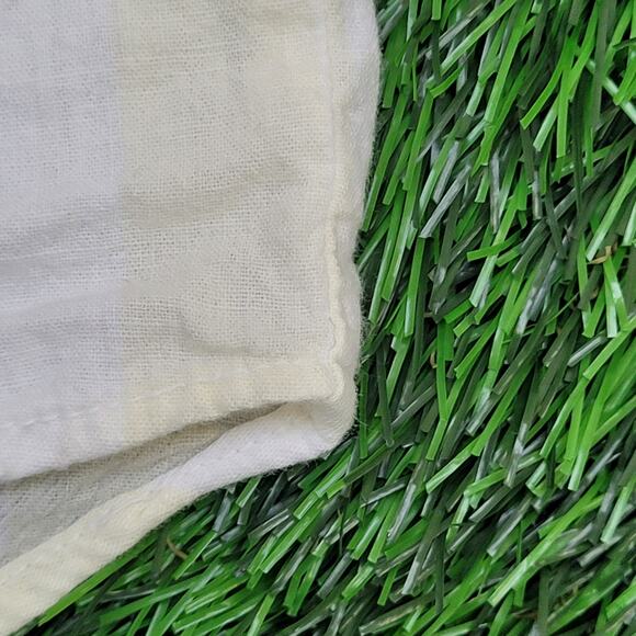 Vintage 90s GUESS Stripes Button Shirt Womens L 21x29 White Yellow - Picture 11 of 13